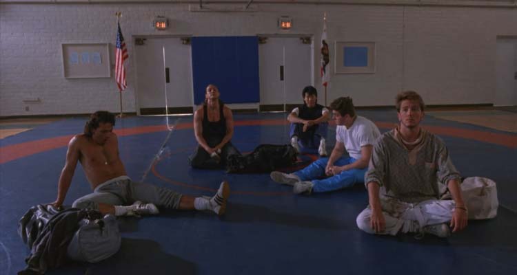 Best of the Best 1989 Movie Scene US team in the gym preparing for the taekwondo tournament in Korea