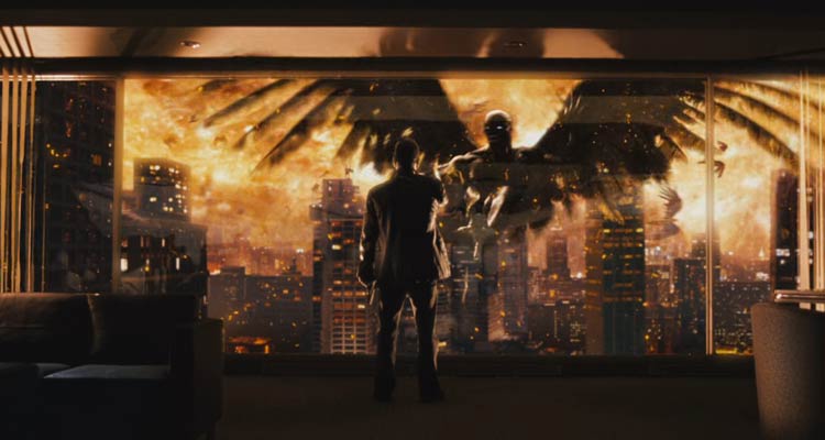Max Payne 2008 Movie Scene Mark Wahlberg as Max Payne having hallucinations of giant flying demons from the drug he took