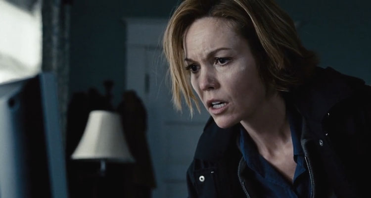 Untraceable 2008 Movie Scene Diane Lane as Jennifer Marsh watching the serial killer stream his murder online on the Internet