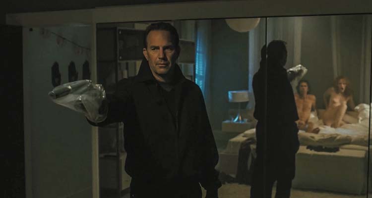 Mr. Brooks 2007 Movie Scene Kevin Costner as Mr. Earl Brooks the serial killer who's about to kill a young couple having sex