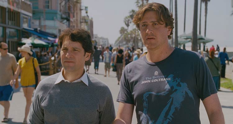 I Love You Man 2009 Movie Scene Paul Rudd as Peter and Jason Segel as Sydney walking down the street as new best friends