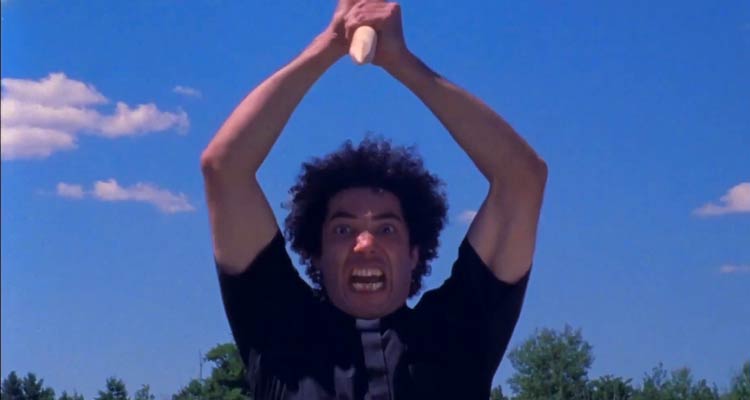 Jesus Christ Vampire Hunter 2001 Movie Scene Priest holding a stake about to kill a vampire