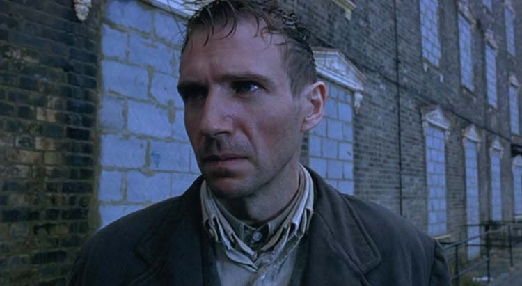 Spider 2002 Movie Scene Ralph Fiennes as Spider a man suffering from mental illness thinking about his childhood