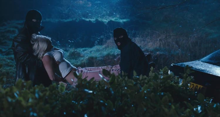 The Cottage 2008 Movie Scene Two kidnappers carrying Jennifer Ellison as Tracey into the house