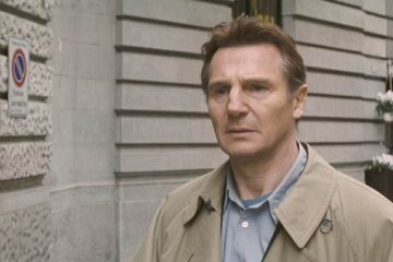 The Other Man 2008 Movie Scene Liam Neeson as Peter seeing the man his wife cheated on him for the first time in Italy