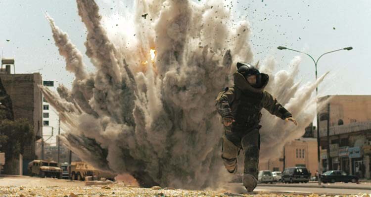 The Hurt Locker 2008 Movie Scene Guy Pearce as Sergeant Matt Thompson trying to run away from an IED explosion