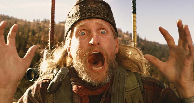 2012 Movie 2009 Scene Woody Harrelson as Charlie screaming in excitement after the eruption of the volcano