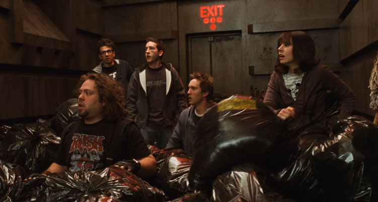 Fanboys Movie 2009 Scene Our gang in the trash compacter at the Skywalker ranch