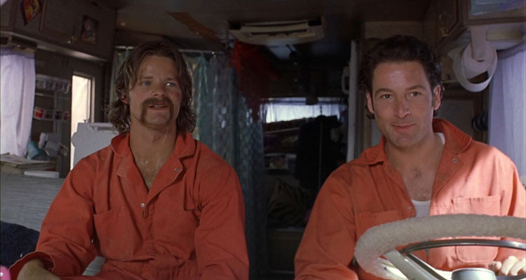 Happy Texas Movie 1999 Scene Jeremy Northam as Harry and Steve Zahn as Wayne as a couple of prisoners on the run