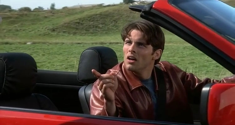 Interstate 60 Episodes of the Road Movie 2002 Scene James Marsden as Neal Oliver in a car looking confused