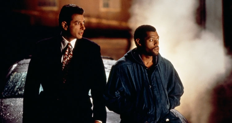 Deep Cover 1992 Movie Laurence Fishburne and Jeff Goldblum waiting by the car
