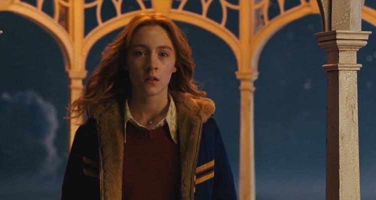 The Lovely Bones 2009 Movie Scene Saoirse Ronan as Susie Salmon in the in-between world standing in her gazebo