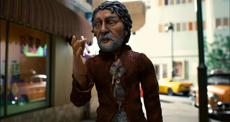$9.99 Movie 2008 Scene A homeless person enjoying a cigarette
