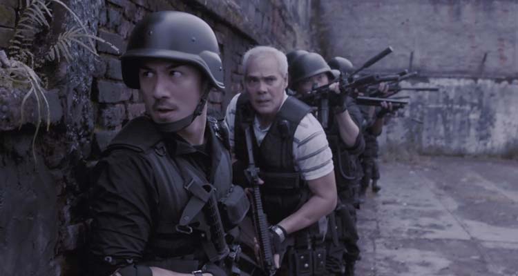 The Raid Redemption 2011 Movie Scene Joe Taslim as Jaka and Pierre Gruno as Wahyu leading their team into the hornet's nest