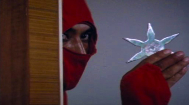 Ninja Terminator [1985] Movie Red ninja with a shuriken