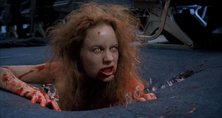 Flight of the Living Dead AKA Plane Dead 2007 Movie Scene Zombie climbing to the passenger area of the plane