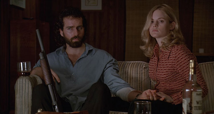 Rush 1991 Movie Scene Jason Patric as Jim Raynor and Jennifer Jason Leigh as Kristen holding out in their apartment