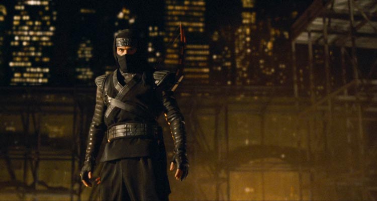 Ninja 2009 Movie Scene Scott Adkins as Casey dressed as a ninja in his Yoroi Bitsu armor