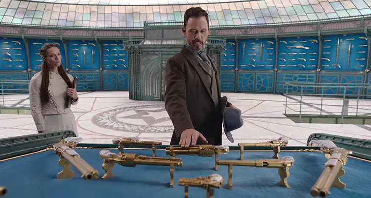 RIPD 2 Rise of the Damned 2022 Movie Scene Jeffrey Donovan as Roy Pulsipher choosing his guns