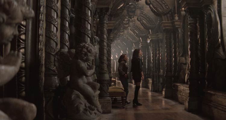 The Haunting 2009 Movie Scene Catherine Zeta-Jones as Theo and Lili Taylor as Nell in the hallways of the house