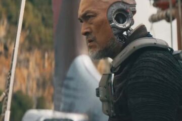 The Creator 2023 New Science Fiction Movie Scene Ken Watanabe as Harun, android with a humanoid face