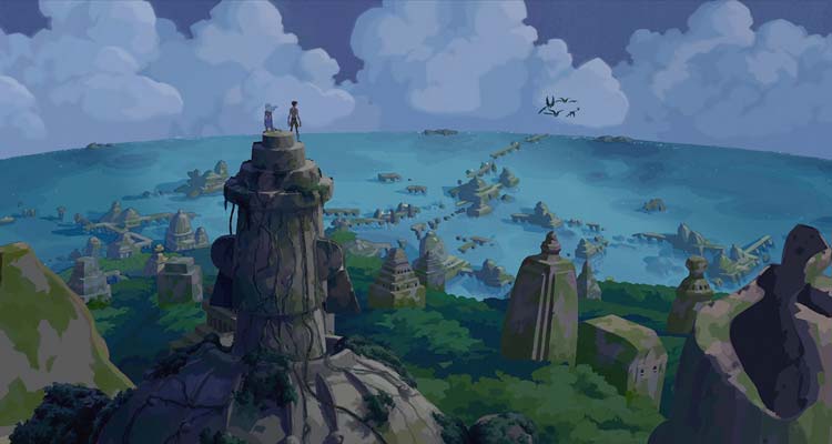 Atlantis The Lost Empire 2001 Movie Scene The underwater city of Atlantis thriving under water