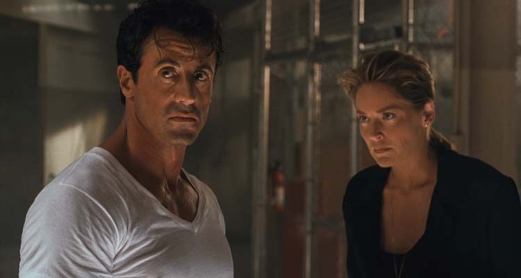 The Specialist 1994 Movie Scene Sylvester Stallone as Ray, an explosive expert and Sharon Stone as May Munro