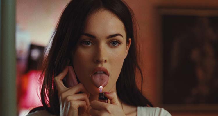 Jennifer's Body 2009 Movie Scene Megan Fox as Jennifer using a lighter to burn her tongue