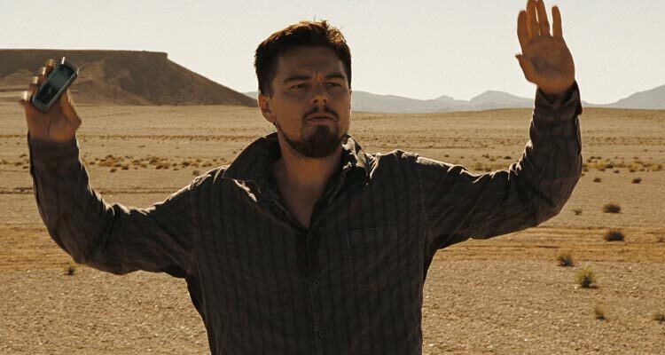 Body of Lies 2008 Movie Scene Leonardo DiCaprio as Roger Ferris with his hands up about to meet the terrorists