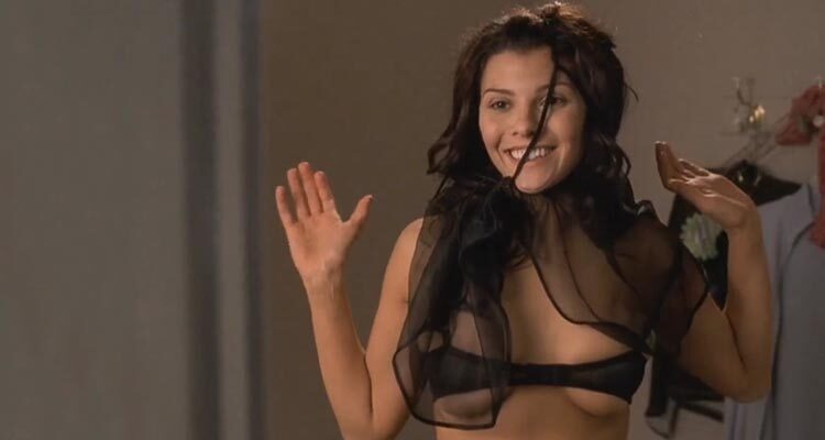 Repli-Kate 2002 Movie Scene Ali Landry as Kate trying out different sexy underwear in all the wrong ways