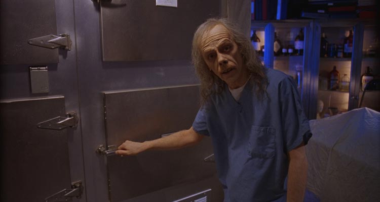 Body Bags 1993 Movie Scene John Carpenter as The Coroner in the morgue