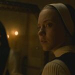 Immaculate 2024 Movie Scene Sydney Sweeney as Sister Cecilia hearing something strange in her room