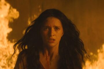 The First Omen 2024 Movie Scene Nell Tiger Free as Margaret crying after she sets fire to the orphanage