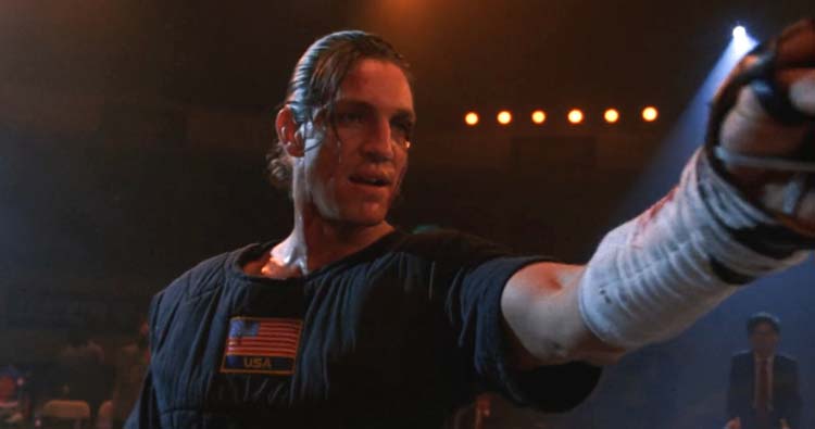 Best of the Best 1989 Movie Scene Eric Roberts as Alex Grady during the taekwondo fight with the Korean team