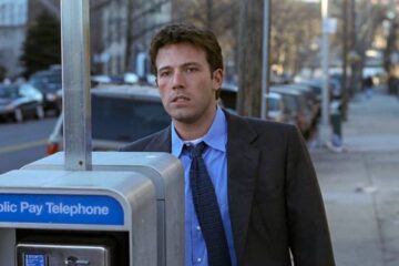 Changing Lanes 2002 Movie Scene Ben Affleck as Gavin Banek in front of the payphone angry