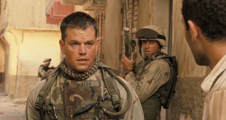 Green Zone 2010 Movie Scene Matt Damon as Miller in Iraq looking for WMDs