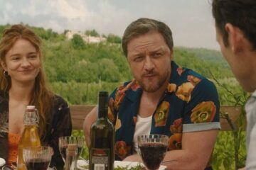 Speak No Evil 2024 Movie Scene James McAvoy as Paddy and Aisling Franciosi as Ciara at the vacation in Italy