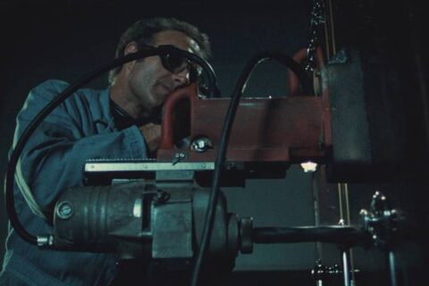 Thief 1981 Movie Scene James Caan as Frank using special equipment to drill into a safe