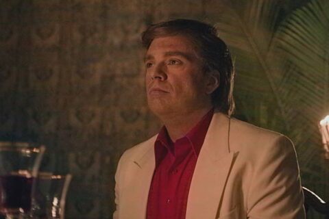 The Apprentice 2024 Movie Scene Sebastian Stan as Donald Trump at Mar-a-Lago