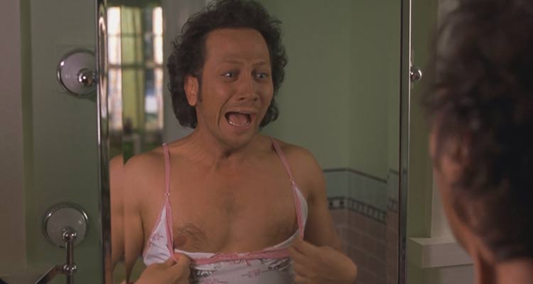 The Hot Chick 2002 Movie Scene Rob Schneider as Clive Maxtone / Man Jessica Spencer looking at his tits in the mirror