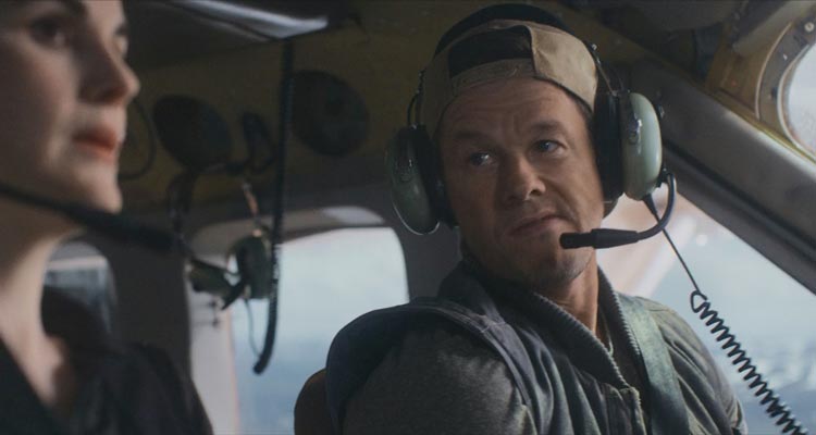 Flight Risk 2025 Movie Scene Mark Wahlberg as Daryl flying the airplane