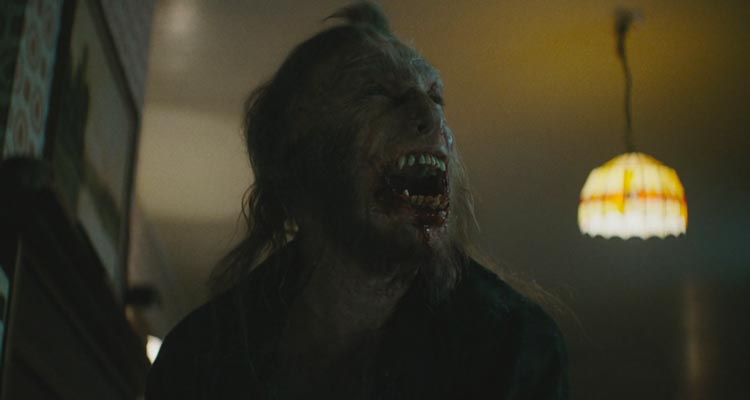 Wolf Man 2025 Movie Scene A Werewolf screaming after killing its enemy