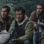 Contraataque AKA Counterstrike 2025 Movie Scene Luis Alberti as Armando, Noé Hernández as Josefo, Luis Curiel as Pollo, David Calderón León as Combo, Guillermo Nava as Toro members of the Murciélagos