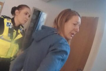 The Investigation Of Lucy Letby 2026 Documentary Scene Lucy Letby being arrested by a female police officer in her home