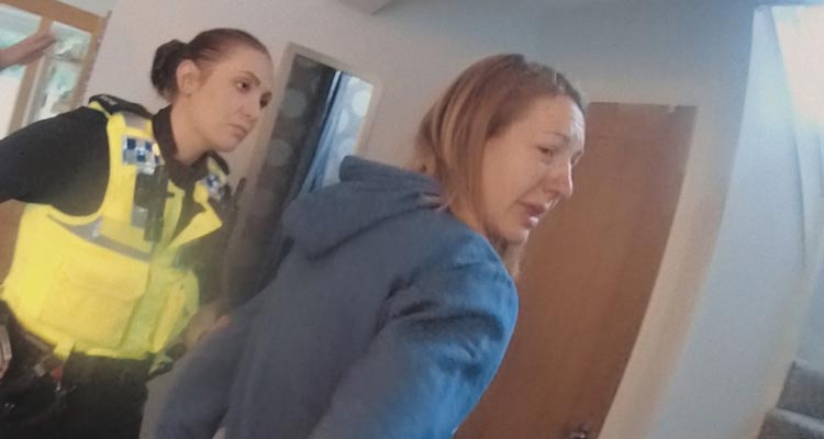 The Investigation Of Lucy Letby 2026 Documentary Scene Lucy Letby being arrested by a female police officer in her home