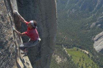 The Dark Wizard 2026 Documentary Scene Dean Potter climbing free solo without any safety gear a mountain