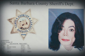 Michael Jackson The Verdict 2026 Documentary Scene Michael Jackson's profile for arrest including his mugshot